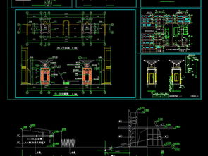 政府大门、医院大门与工厂大门CAD平面设计图下载及名片设计指南